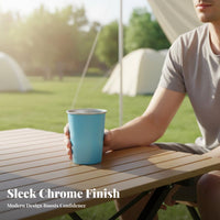 Food Grade Stainless Steel Cup Long-Lasting Stainless Steel Tumbler Shatterproof for Travelers, Commuters, Hiking, Everyday Use, Office