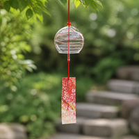 Japanese Wind Chimes, Hand-Blown Glass Hanging Wind Chimes, Outdoor Garden Verandah Car Decoration, Graduation Business Gift 60x70mm
