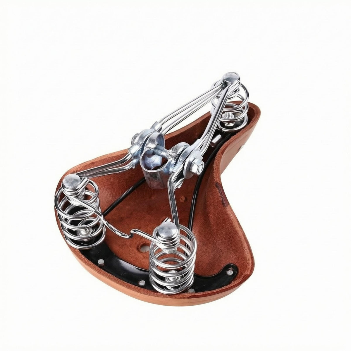 Coil Springs Leather Cycle Saddle Metal Rivets Sprung Cycle Saddle Classic Shock Absorption