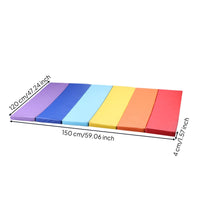 Foldable Exercise Mat Cushioned Gymnastics Mat with Handles Thick for Gymnasts