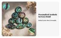 9 Pieces Iridescent Saxophone Key Inlay Pearly Sheen Sax Key Button Set Polished Saxophone Button Replacement Black-Edged