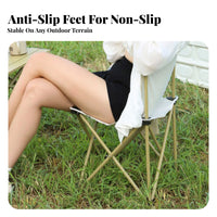 Foldable Folding Chair with rear supportrest Thickened Frame space-saving rear supportrest Seat Easy to Carry Camping Stool Sturdy Construction for journeyers, Outdoor aficionados, anglersing, journey, outdoor meals, Hiking