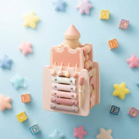 Multi-Functional Shape Sorter Castle Toy Educational Castle-Shaped Activity Hub Early Learning Xylophone Busy Board Musical for Preschool
