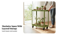 Multitier Design Rolling Plant Cart Floor-Standing Flower Rack with casters Household Storage Space-Saving for Home Decorators, Event Planners, Balcony, Living Room, Garden, Outdoor