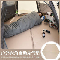 户外六角自动充气垫防潮地垫便携加厚帐篷垫子午休床野营露营睡垫