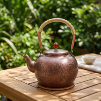 Copper Teapot with Strainer Compact Hammered Copper Tea Kettle Practical Cookware for Home Kitchen