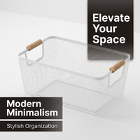 Wire Storage Baskets with Handles, Kitchen Storage Baskets, Black Wire Basket with Handles, Metal Storage Baskets, Pantry Organizer Bins