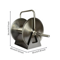 Rust Resistant Stainless Steel Hose Reel Heavy Duty Metal Hose Reel All Weather Garden Supply Easy to Use for Car Wash, Irrigation