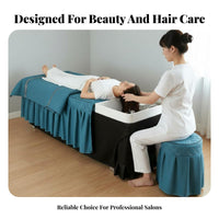 4 Pieces Shampoo Bed Cover Set Machine Washable Beauty Bed Skirt Cover Easy to Clean Hair Washing Station Linen for Head Wellness Centers, Spas