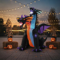 Two-Headed Dragon Inflatable Halloween Inflatable Dragon Easy Setup Decoration for Lawn, Porch