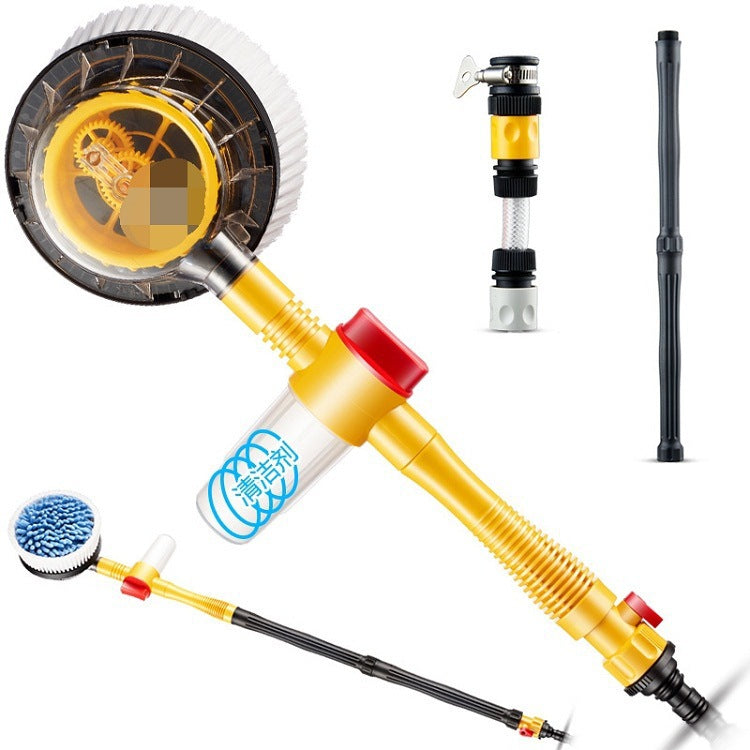 Chenille Automatic Rotating Car Wash Mop with Telescopic Handle and Water Flow Brush