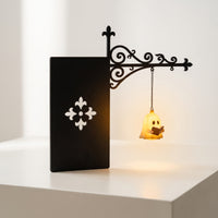 Vintage Bookshelf Lantern Rustic Wall-Mounted Lantern with Bracket Farmhouse Lamp Warm for Book Lovers