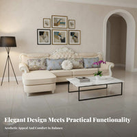 Corner Sofa with Chaise European design L-Shaped Chaise Lounge Removable and cleanable slipcovers Living Room Furniture for Families, Homeowners, Home
