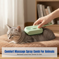 Cat Spray Massage Comb, Pet Steam Hair Brush, Hair Remover, Rechargeable, No-Wash