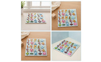 Handheld Puzzle with Raised Pieces Easy-Grip Wooden Puzzle Natural Toy Tactile for Toddlers, Preschoolers, Classroom, Homeschool
