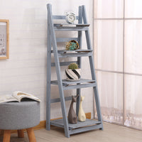 Multi-Tier Wooden Plant Stand Foldable Storage Shelf for Balcony & Living Room