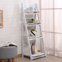 Multi-Tier Wooden Plant Stand Foldable Storage Shelf for Balcony & Living Room