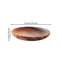 Acacia Wood Dish Round Wooden Dish with edge Shallow Wooden Tray with Lip for Entertaining, Tea Time