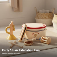 5 Pieces Percussion Instrument Set Early Learning Wooden Musical Instruments Set Develops Motor Skills Young Child Music Play Set for Young Children
