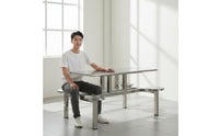 Stainless Steel Dining Table Heavy Duty Commercial Furniture Easy to Clean for Students, Food Court