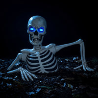 Groundbreaker Skeleton Half-Buried Halloween Skeleton Articulated-Looking with Chest Cavity for Homeowners, Yard