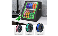 Filament Storage Box with Side Pocket Two-Tier Filament Storage Box Front-Opening Dust-Resistant for Makers, Maker Desks