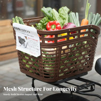 Large Capacity Rear Bike Basket Rust-Resistant Plastic Cycle Basket Easy Installation for Commuting