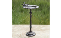 Pedestal Bird Feeder Outdoor Cast Avian Feeder Decorative Garden Ornament for Gardeners, Backyard, Patio, Courtyard