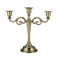 3-Arm Candelabra Elegant Three-Arm Candelabra Three-Light Candelabrum Metal Decor Scrolled for Home Decorators, Dining Table