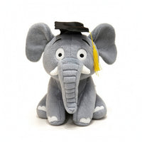 Stuffed Elephant with Graduation Cap Commemorative for Study Room, Students
