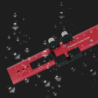 Engraved Measurements Woodworking Marking Ruler Metal Tightening Knobs Angle Marking Ruler Anodized Red Hand Tool Rectangular Cutout for DIYers