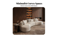 Curved sectional Sofa Wabi-Sabi Aesthetic Lobby Couch Minimalist design Sectional Seating for Homeowners, Families, Office Lounge, Apartment, Living Room