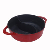 Non-Stick Maifan Stone Hot Pot with Divider, Induction Compatible