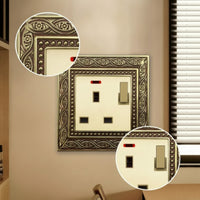 13A Wall Outlet Antique-Style Single-Gang Wall Plate Single Outlet Receptacle Cover Decorative Hardware Corrosion-Resistant