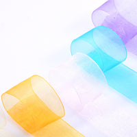 Floral Sheer Organza Ribbon for Bouquet Wrapping and DIY Crafts