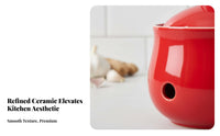 Ceramic Garlic Jar Moisture-Resistant Garlic Storage Container Ventilated Produce Pot Easy to Clean Kitchen Canister for Pantry