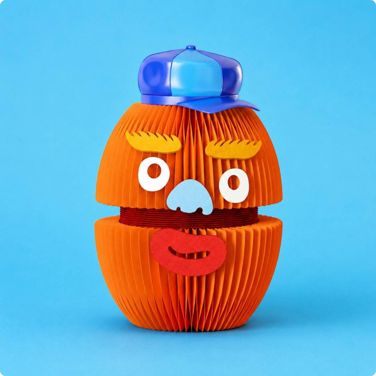 Pressure-Activated Paper-Art Character Figure Stacked Form Accordion-Folded Paper Figure