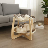 Year-Round Double Layer Feline Sling Stable Elevated Feline Sling Bed Space-Saving for Indoor