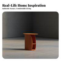 Minimalist aesthetic C-Shaped Side Table Space-Saving Nightstand Multi-Functional Household Furniture Storage Shelf for Apartment Dwellers, Homeowners, Remote Workers, Living Room, Bedroom, Small Spaces, Home Office