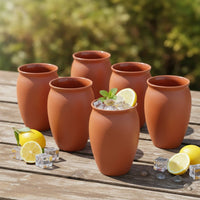 6 Pieces Terracotta-Brown Cantarito Cup Dishwasher Safe Cup Sturdy Drinking Cups Rustic for Hosts, Bartenders, Home Establishments, Parties, Everyday Use