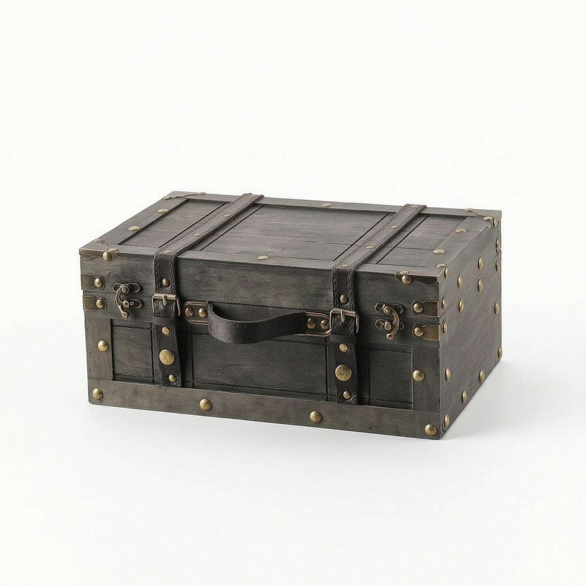 Storage Trunk with Handle Farmhouse Storage Trunk Retro Wooden Chest for Photographers, Home Decor, Photography Prop