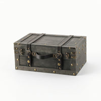Storage Trunk with Handle Farmhouse Storage Trunk Retro Wooden Chest for Photographers, Home Decor, Photography Prop