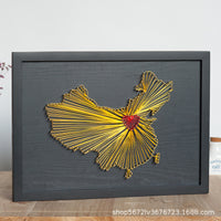 DIY Red Flag String Art Kit for Kids, Patriotic Theme Craft Decoration