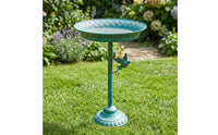 Metal Pedestal Bird Bath Weighted Bird Bath with Stand Patio Garden Decor Yard for Gardeners