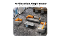 Modern Aesthetic Office Sofa and Table Set Minimalist Design Reception Seating Padded Armrests Commercial Furnishing Long-Lasting Comfort for Interior Decorators, Business Professionals, Visitors, Waiting Room