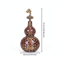 Brass Gourd Ornament Dark Red Indoor Display Gourd Ornament