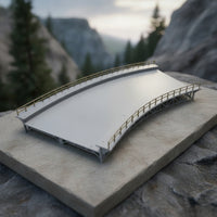 Curved Railway Bridge 1:87 Scale Model Railroad Bridge Kit Plastic Hobby Grade for Modelers, Train Displays, Scenic Dioramas