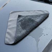 Double Sided Car Drying Towel Microfibre Cloth, 30cm X 30cm Microfiber Cloths, 500 GSM Suede and Coral Fleece for Car Detailing
