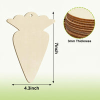Wooden Carrot Shapes Cutouts, Slices Ready to Paint and Unfinished Wood Carrot Shapes Paintable Craft Supplies for Crafters, Kids, Easter Decoration