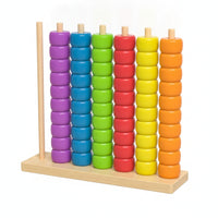 Children's Bead Counting Toy Early Learning Wooden Abacus Toy Smooth Sliding for Preschoolers